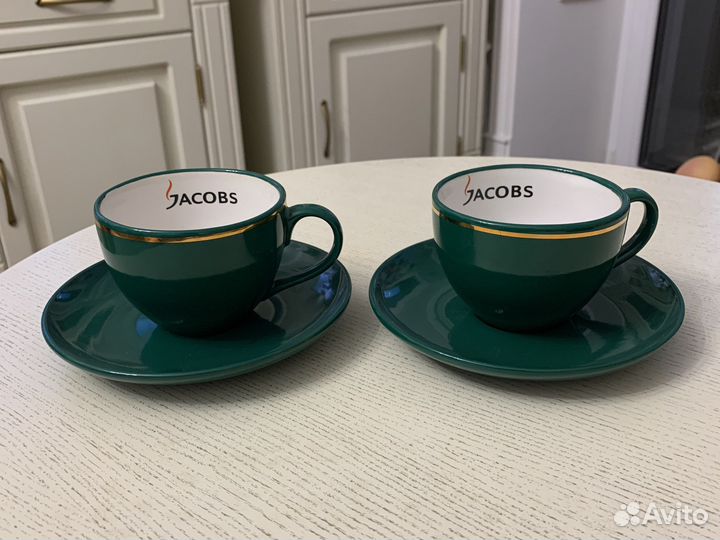 Чайно-кофейные чашки, 2 пары, новые