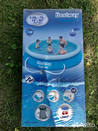 Бассейн надувной Bestway Fast Set 366х76 см