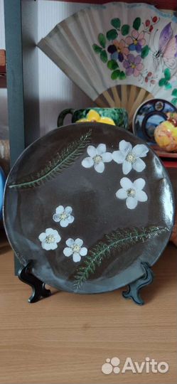 Тарелка керамическая ручной работы