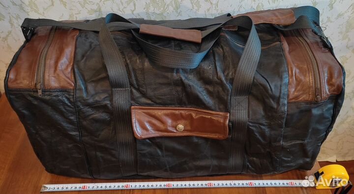 Сумка мужская спортивная дорожная большая кожаная