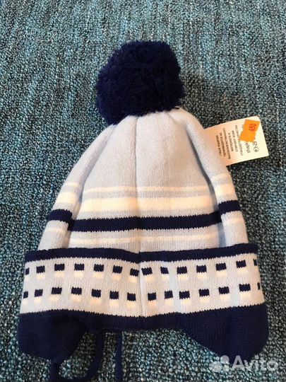 Шапка для мальчика Шерсть, акрил 1-2 года весна