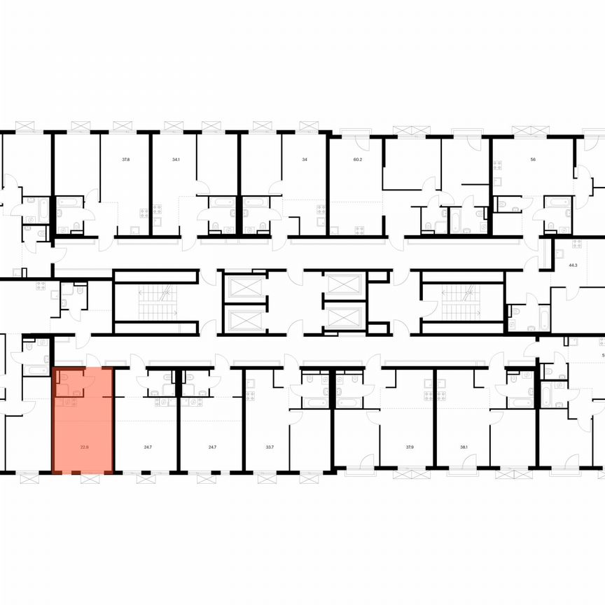 Квартира-студия, 22,9 м², 4/24 эт.