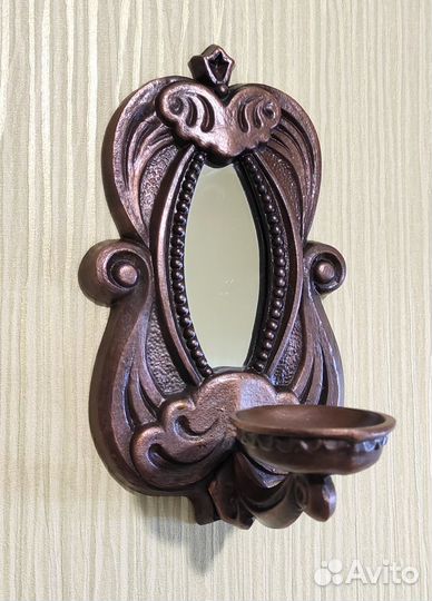 Подсвечник с зеркалом СССР Силумин