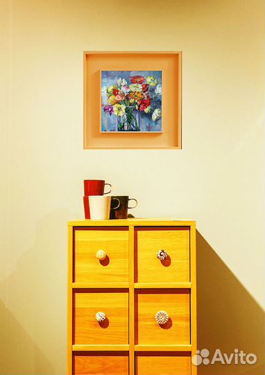 Картина маслом цветы маки букет цветов на заказ