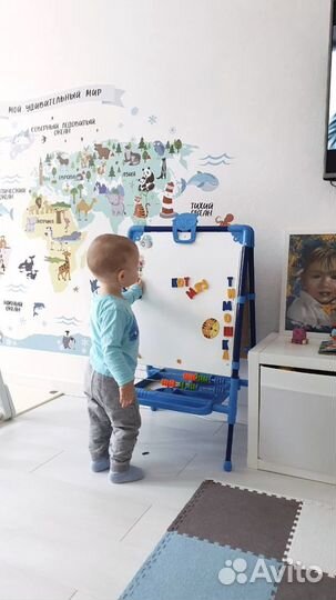 Интерьерная наклейка Карта Мира в детскую комнату