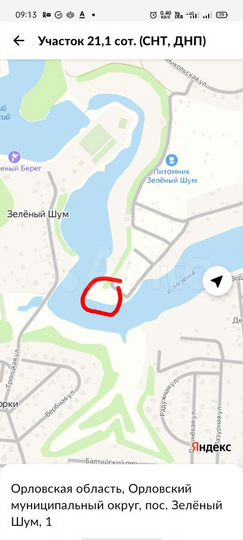 Участок 21,1 сот. (СНТ, ДНП)