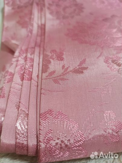 Отрез шёлк шёлк натуральный жаккард. Атлас. СССР