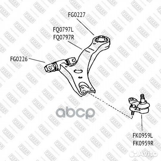 С-б.зад.пер.рычага toyota camry 01 FG0227 fixar