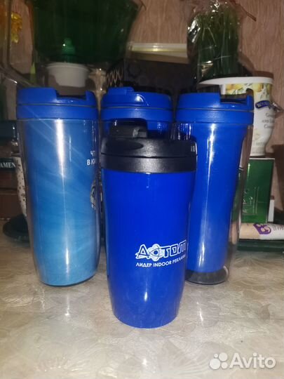 Термостакан с крышкой, клапаном 4 шт