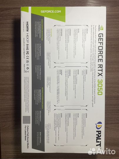 Новая RTX 3050 palit StormX oс 8Gb + гарантия
