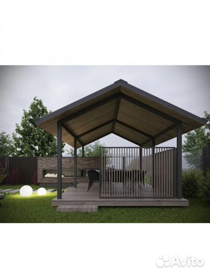 Беседки и садовые качели в стиле лофт