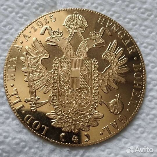 Золотая монета Австрийские 4 Дуката 1915 года