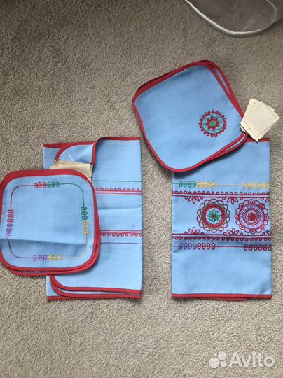 Раннер/Дорожка на стол и 4 салфетки. Лен. Винтаж