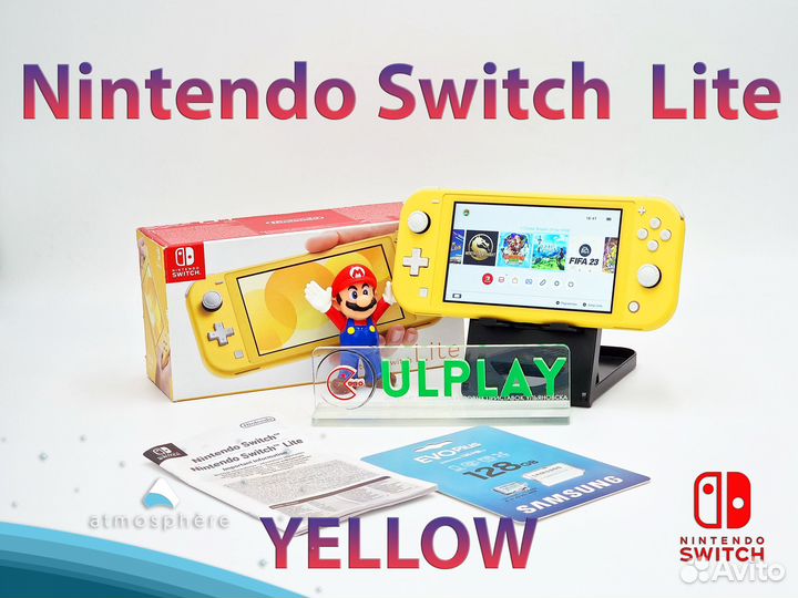 Nintendo Switch Lite (Yellow) прошитый + 128Gb