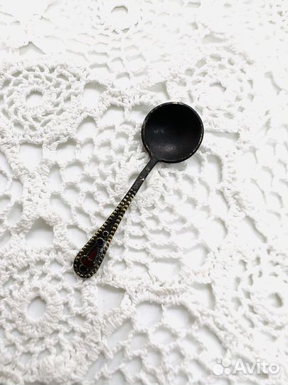 Ложка для соли Серебро 875 пробы Эмали 1958 год