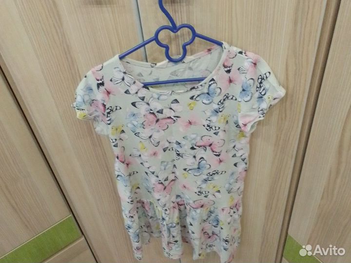 Платье с бабочками для девочки 122/128 см 7-8лет