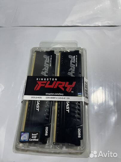 Kingston Память оперативная DDR5 5600 мгц 2x16гб