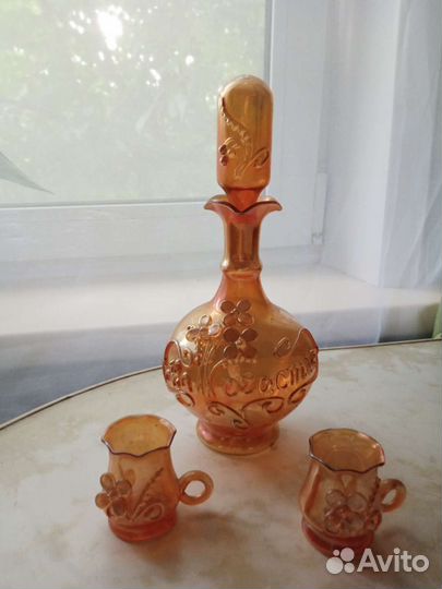 Графин цветное стекло СССР