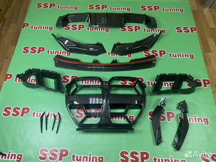 Сет для BMW G80 G82 карбон сплиттер диффузор