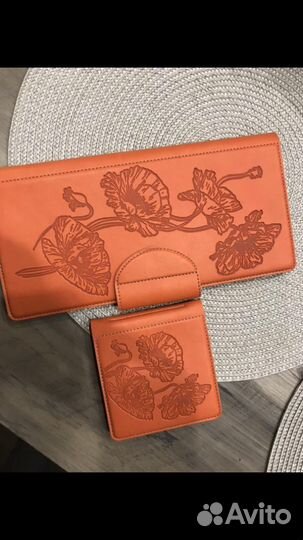 Зажим для денег,органайзер для документов нат кожа