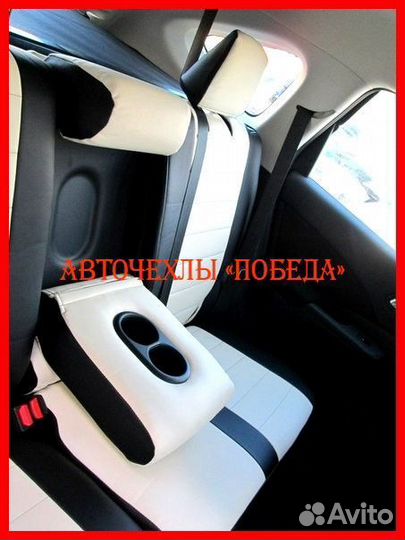 Чехлы Honda CR-V 4 из экокожи чёрно-белые Классика