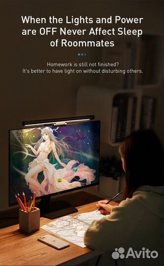 Baseus, настольная лампа для компьютера, ноутбука