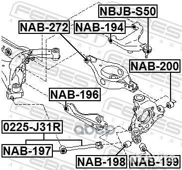 Сайленблок задней подвески (nissan murano Z50