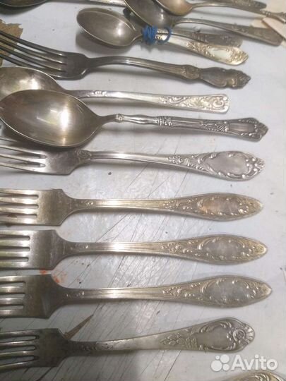 Вилки ложки мельхиор