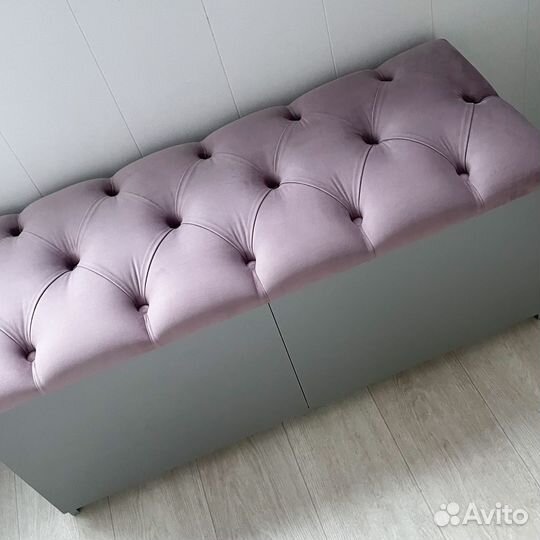 Обувница юта с сиденьем в каретной стяжке