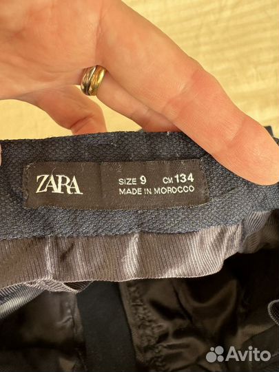 Брюки школьные синие Zara (134)