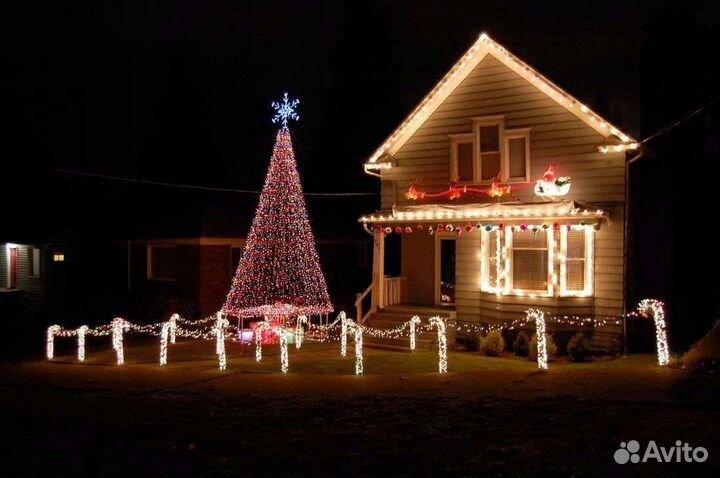 Новогоднее украшение домов