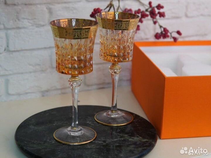 Бокалы Hermes 2 шт для вина в фирменной упаковке