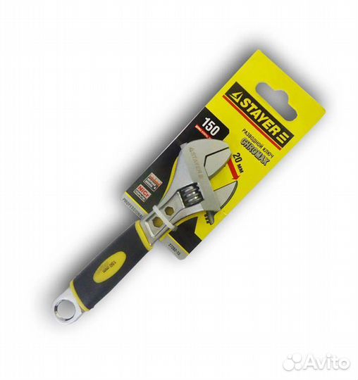 Ключ разводной chromax, 150 / 20 мм, stayer (2726