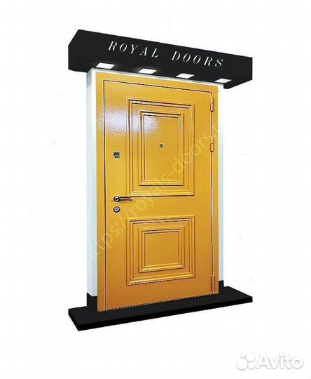 Железная входная дверь с багетом