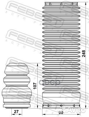 Пыльник+отбойник ford transit 06- пер.подв.(к-т