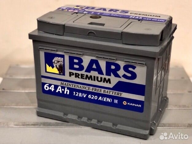 Аккумулятор Bars Premium 64 Ач (обр.пол.)