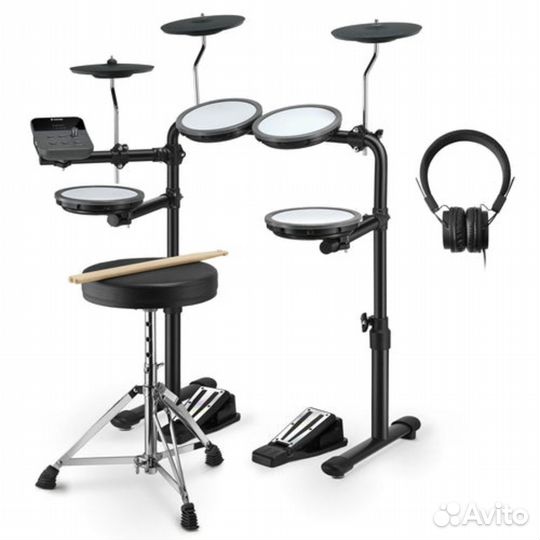 Электронная ударная установка Donner DED-70 5 Drums 3 Cymbals (в комплекте аксессуары)