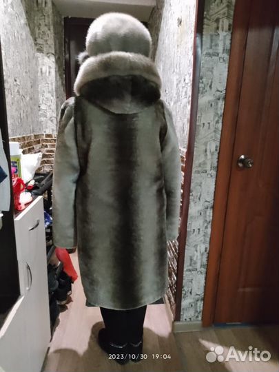 Шуба мутоновая+норка