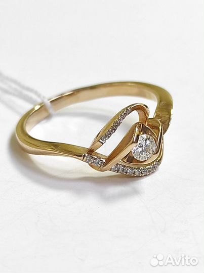 Золотое кольцо с бриллиантом 585 проба 17 р-р