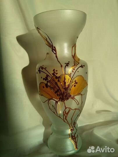 Ваза стеклянная, декорированная, Беларусь