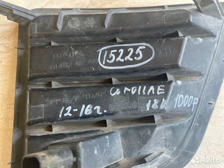 Накладка птф левая Toyota Corolla E 180 С 2012 По