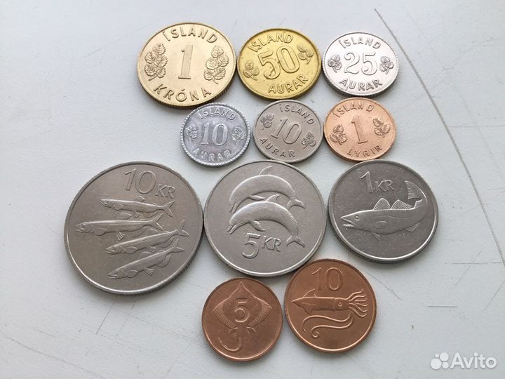 Монеты Исландии, Мальты и Ирландии