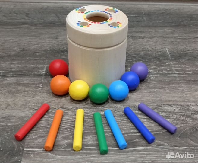 Бочонок деревянный с шариками и палочками