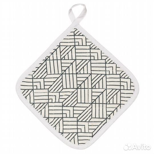 Прихватка кухонная Nat Графика 20х20см белая, арт