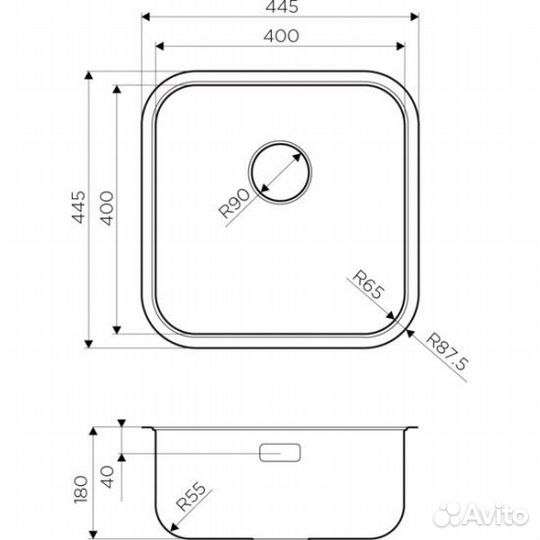 Мойка Omoikiri OMI 44-U/IF-IN Quadro + арматура