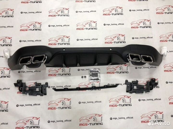 Диффузор с хром насадками Mercedes GLC 63 AMG