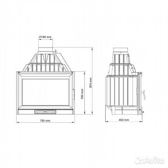 Каминная топка remus 