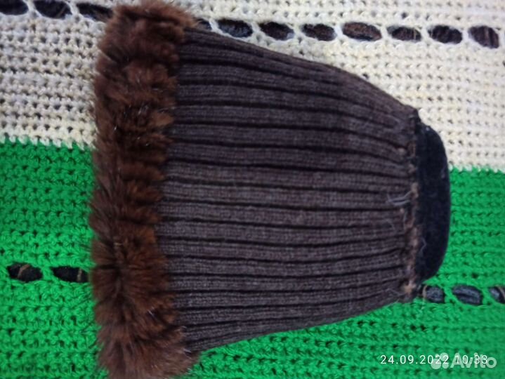 Шапка женская норка вязаная