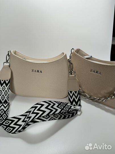 Сумка женская Zara тканевая через плечо