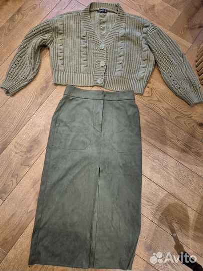 Юбка замшевая и кофта